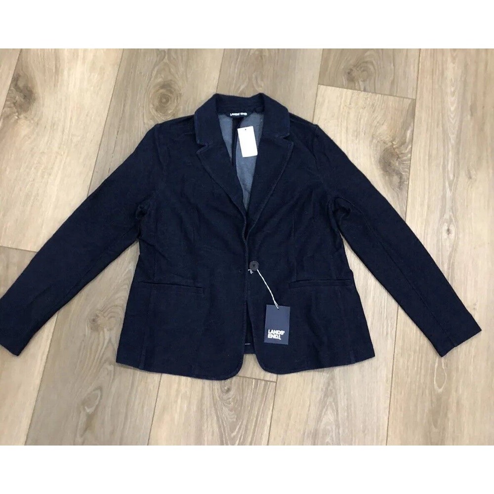 Lands End Jacket Blazer Button Up Woman’s Indigo Extra Small R1